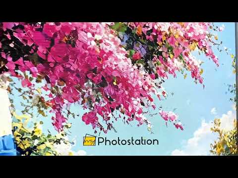 Bougainvillea Breeze – Pink Blossoms and Blue Shutters Canvas Print