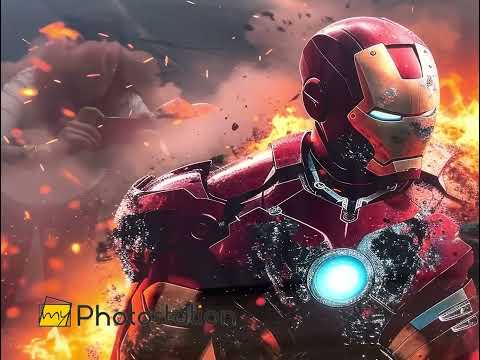 Iron Man Fire Glass Wall Art
