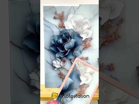 Blue Bloom Harmony – Elegante Floreale Quadri da Parete in Vetro