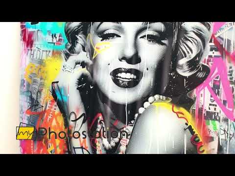 Marilyn Monroe Graffiti Glass Wall Art