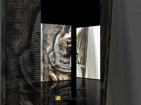 Estatua de Anubis Arte En Vidrio Para Pared