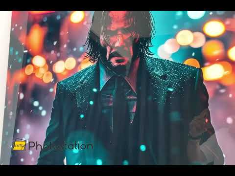 John Wick Keanu Reeves Glaswandkunst