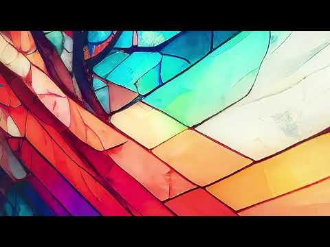Lebendige bunte Buntglas-Wandkunst