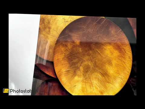 Bronzene Art-Deco-Wandkunst aus Glas mit geometrischen Motiven