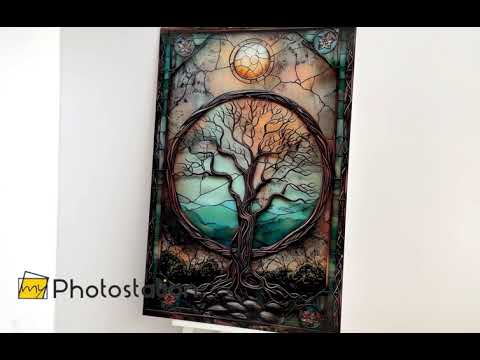 Life Of Tree Vintage Picture Glass Wall Art