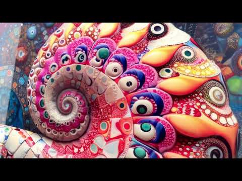 Colorful Snail Shell Glass Wall Art