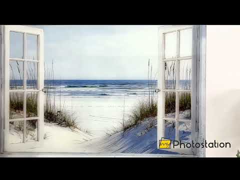 White Sands Serenity – Open Window Coastal Glass Wall Art