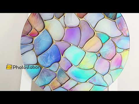 Mosaico rotondo pastello Quadri da Parete in Vetro