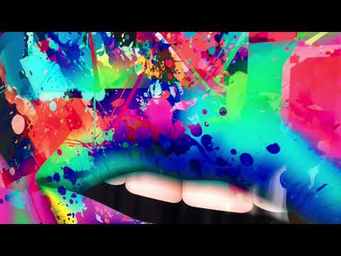 Wandbild „Farbspray-Lippen“ aus Glas