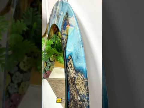 Vidrio de mármol azul y dorado Espejo De Pared – Decoración moderna con acento glamoroso