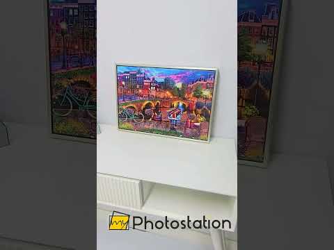 Magnifique coucher de soleil à Amsterdam–Paysage urbain coloré Tableau Peinture à l’huile