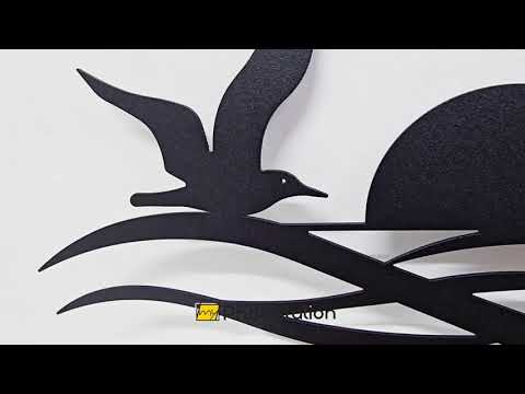 Uccelli al tramonto Decorazioni Murali in Metallo – Arredamento moderno in stile costiero