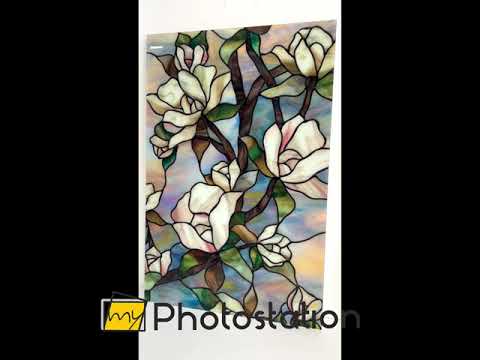 Wanddekoration aus gebeiztem Magnolienglas