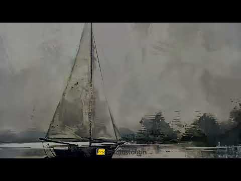 Vintage Sailboat Sailing Ocean – Timeless Nautical Oil Painting