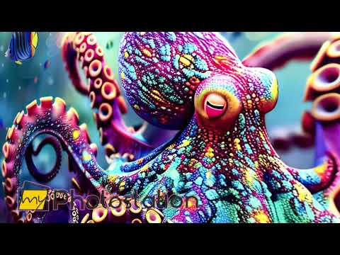 Colored Octopus Glass Wall Art