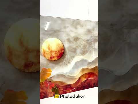 Golden Sun Art Deco Glass Wall Art