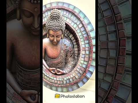 Buddha-Mosaik – Rund Glasbilder