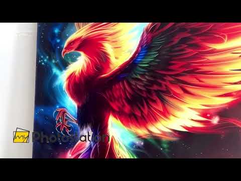Majestätische Phönix-Wandkunst aus Glas