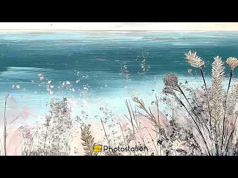 Wildflower Coastal View Landscape - Framed Oil Painting