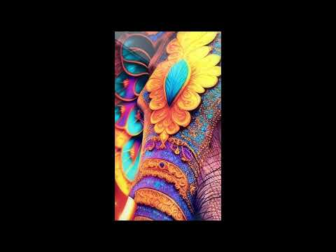Colorful Indian Elephant Glass Wall Art