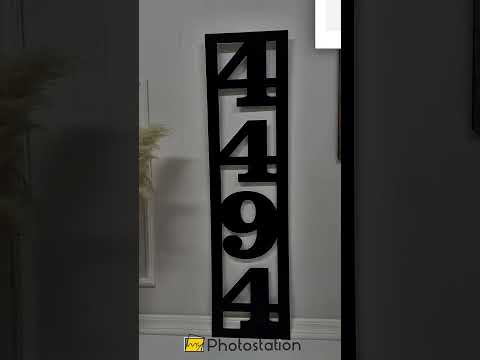 Modern Address Numbers – Vertical Metal House Number Frame Display