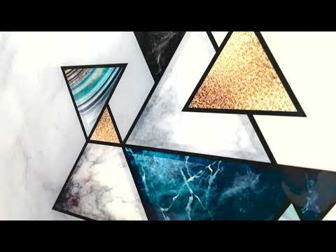 Geometrische abstrakte Marmorglas-Wandkunst