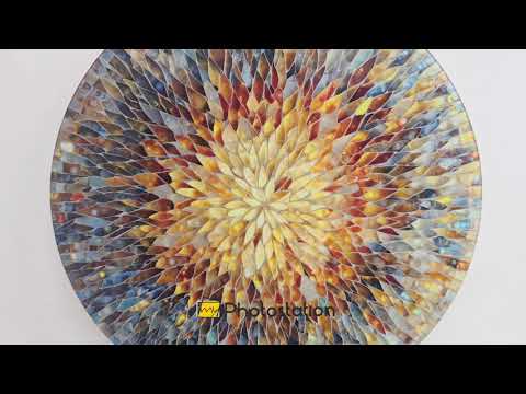 Pétalos de mosaico brillantes – Redondos Arte En Vidrio Para Pared