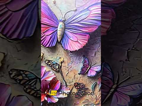 Mariposas abstractas florales: coloridas con temática de la naturaleza Cuadro al óleo
