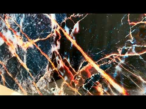 Schwarze abstrakte Marmorglas-Wandkunst