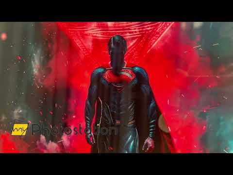 Superman Red Fog Glaswandkunst