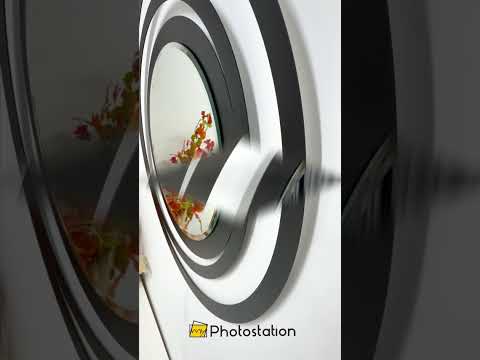 Chiave greca rotonda decorativa Specchio da Parete – Decorazione da parete con specchio classico moderno