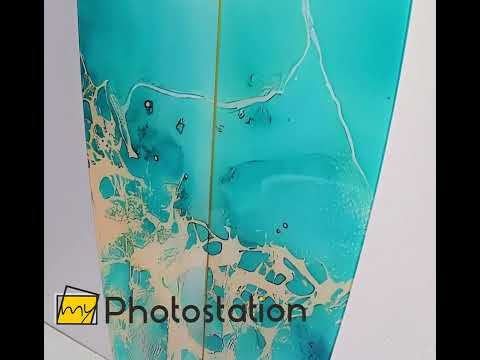 Abstrakte Meereswellen-Surfbrett-Wandkunst