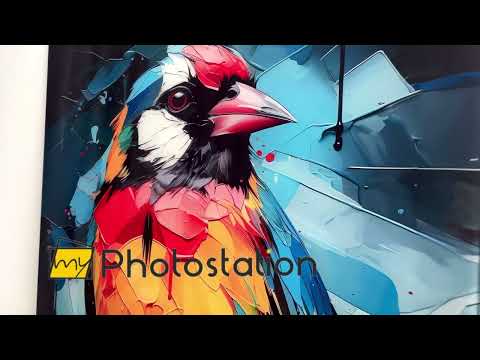 Bunte Vogelmalerei Glaswandkunst