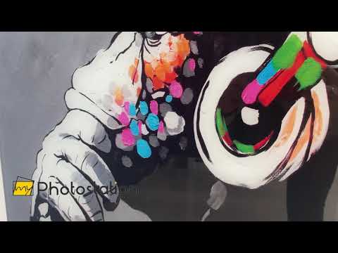 Banksy DJ Monkey Gorilla Thinking Glaswandkunst