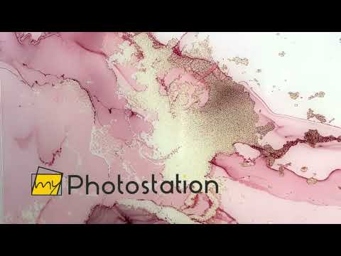 Wandkunst aus flüssigem Glas in Gold und Rosa