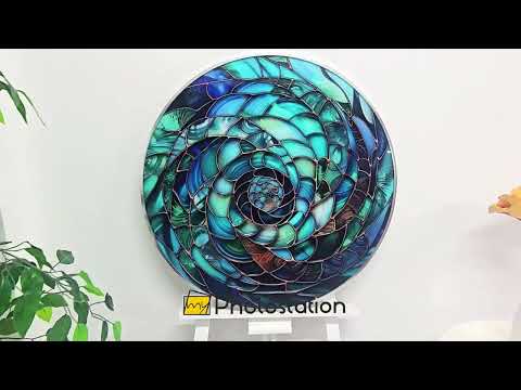 Espiral de vórtice oceánico – Redonda Arte En Vidrio Para Pared