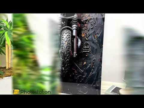 Vintage Motorcycle Glass Wall Art