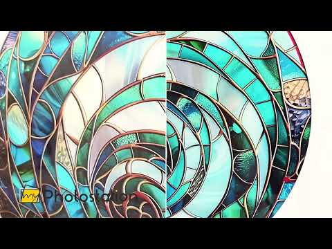 Aqua Spiral Harmony – Round Glass Wall Art