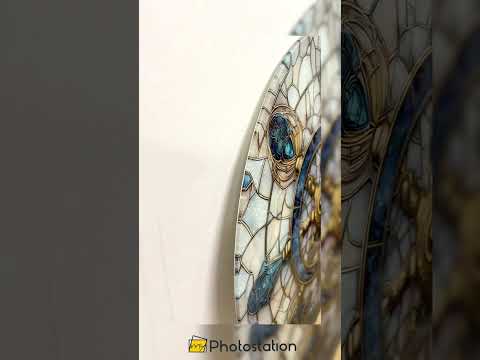 Golden Helm & Anchor Harmony – Rund Glasbilder