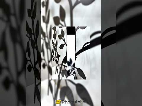 Ramo di foglia Decorazioni Murali in Metallo – Design botanico minimalista