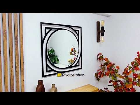 Marco de arquitecto cuadrado decorativo Espejo De Pared – Decoración de pared con espejo geométrico moderno