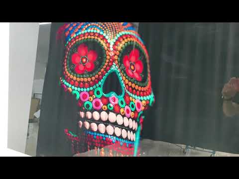 Calavera Sugar Mexikanischer Totenkopf Glaswandkunst