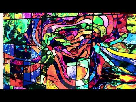 Geometrische Mosaik-Wandkunst aus Buntglas