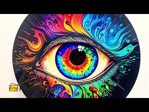Auge rund Farbspritzer rund Glasbilder