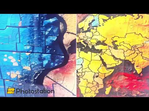 Blaue Weltkarte Glasbilder