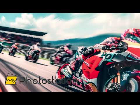 Motorcycle Racing Glass Wall Art