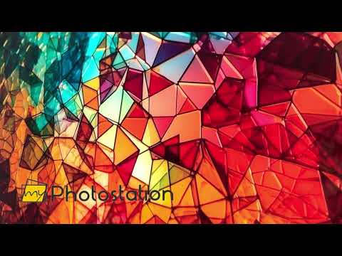 Stained Colorful Shapes Glass Wall Art