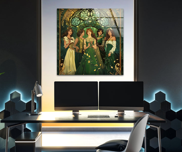 Princesses of Time Book Cover Glass Wall Art custom glass photo prints, large glass prints
