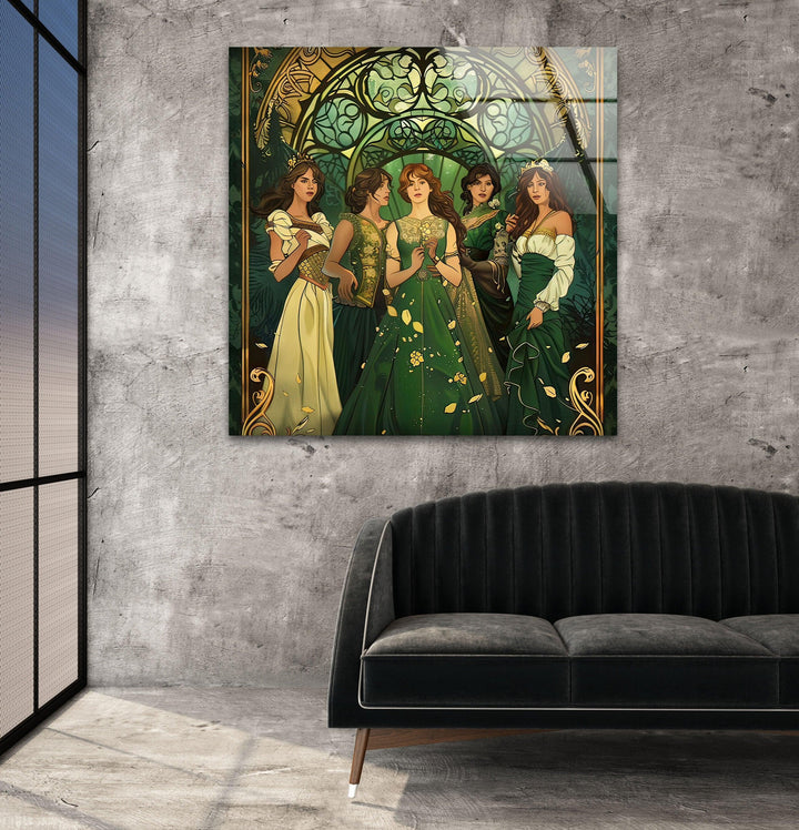 Princesses of Time Book Cover Glass Wall Art photo print on glass, prints on glass wall art
