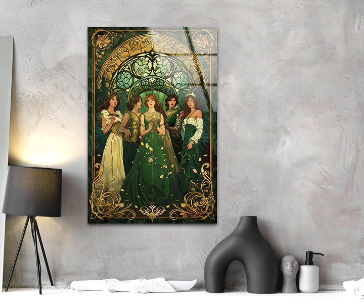 Princesses of Time Book Cover Glass Wall Art glass photo prints, glass picture prints
